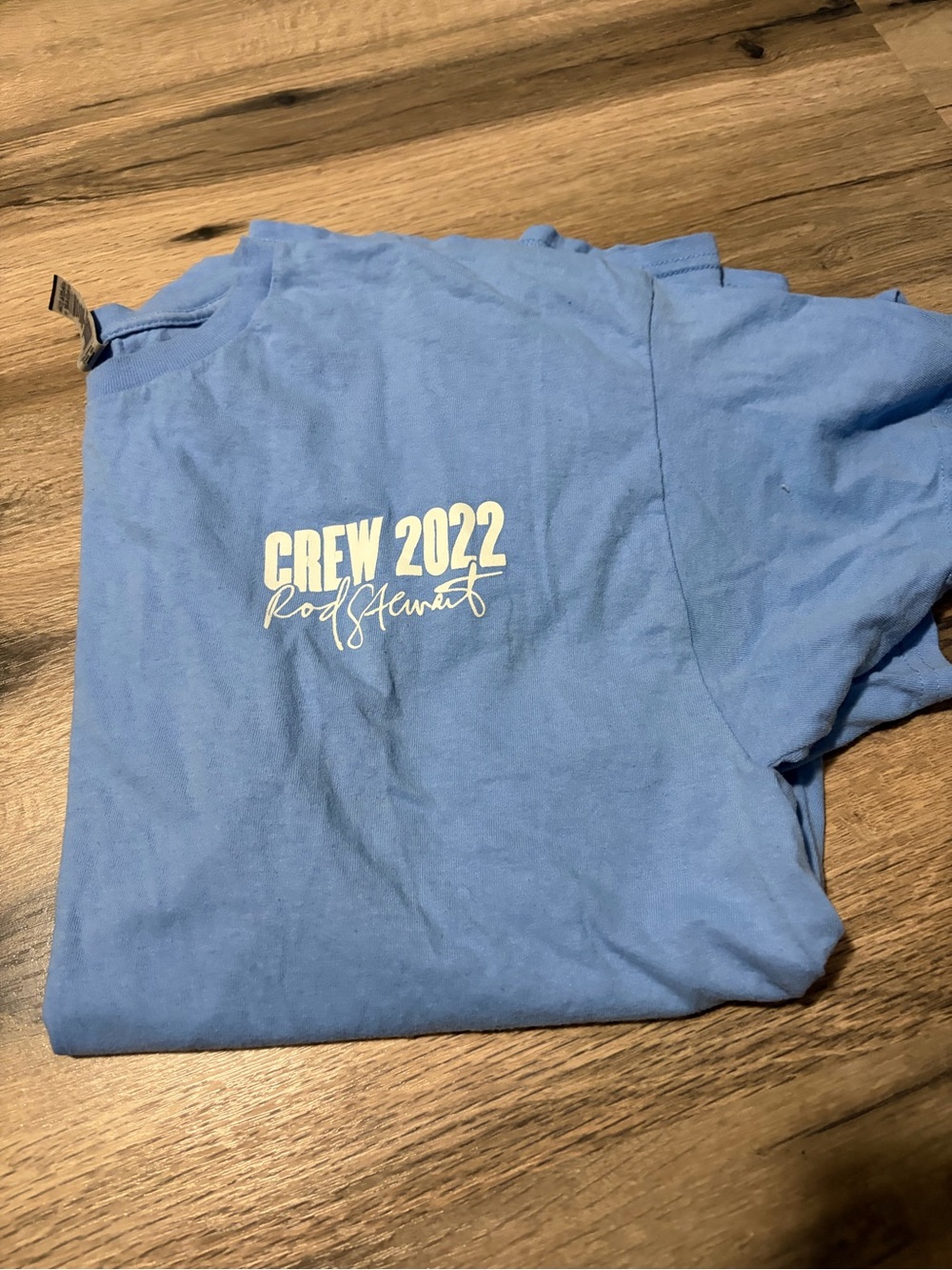 Gildan Light Blue Rod Stewart  "CREW 2022" Short Sleeve Tee- xl